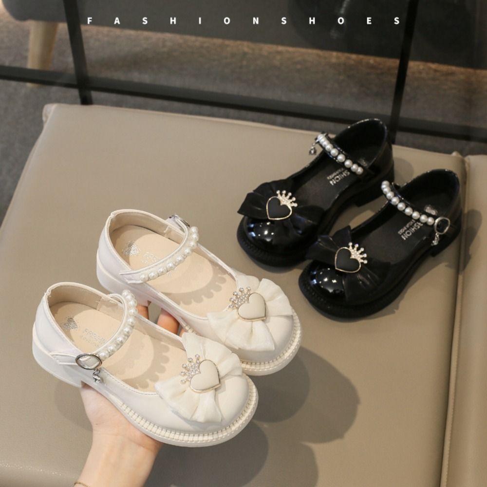 Soft Soled Mary Jane Shoe Pearl Girls Princess Shoes Fashion Casual Kids Flats  Banquet