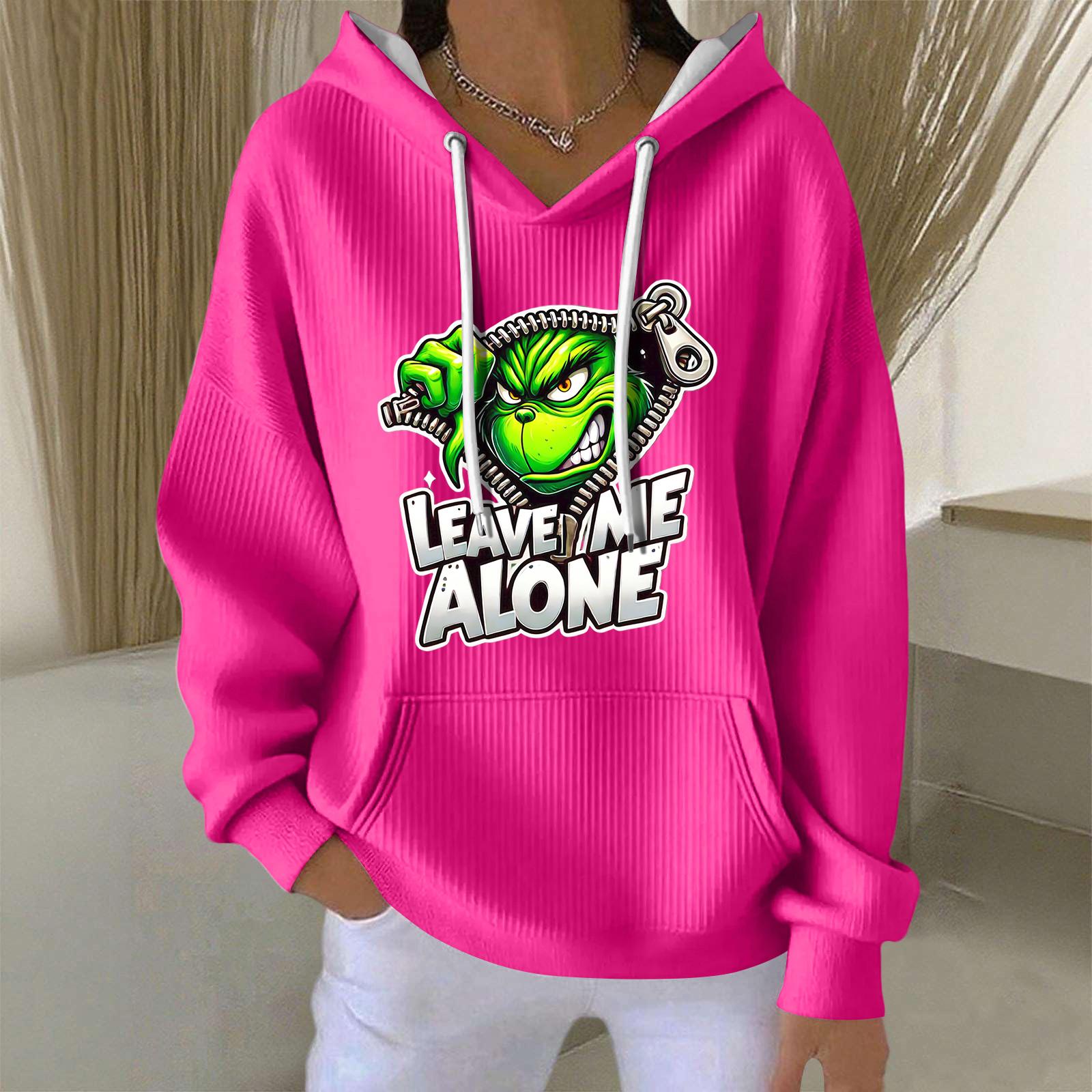 

Жіночий модний повсякденний світшот з довгим рукавом з принтом різдвяного ангела S