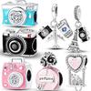 Copper Camera Beads Pendants Charms Fit Original Bracelet Necklacefor Women Jewelry Making