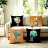 Cartoon IInvader ZZim Square DoubleSided Printed Pillow Case Bedroom Bedside Pillow Sofa Cushion Cover