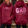 God Has The Final Say Ribbon Graphic Hoodie Women Breast Cancer Awareness Sweatshirt Autumn Winter Casual Loose Long Sleeve Wear