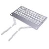 Foldable Keyboard with Phone Stand Small Quiet Folding Portable Lightweight Rechargeable for Travel Tablet Silver White