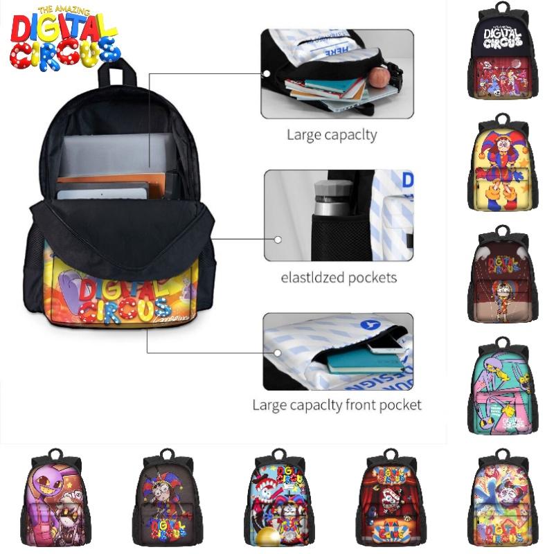 Mochila Escolar O Incrível Circo Digital Para Meninos E Meninas Respirável E Durável 3º-4º Ano Estilo Moderno E Descolado Material Poliéster