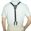 Wide Thin Cowhide Leather Fashionable Snap Hook [Lawevan] Men's Y-shaped Suspenders, 20mm, Double-layered Belt, Soft, Suspenders, Leather,