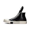 Rick Owens x TURBODRK Chuck 70 High Svart Lakk Unisex Sneakers Egret Beinhvit A01291C