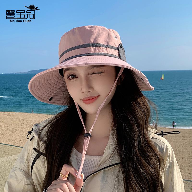 Spring and summer sun hat children outdoor mountaineering sports breathable sun protection hat fashion versatile big eaves bucket hat