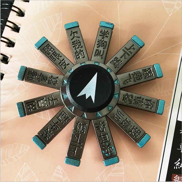 Colorful Zinc Alloy Fidget Spinner: Black Tech Stress-Relief Toy for Students and Kids.