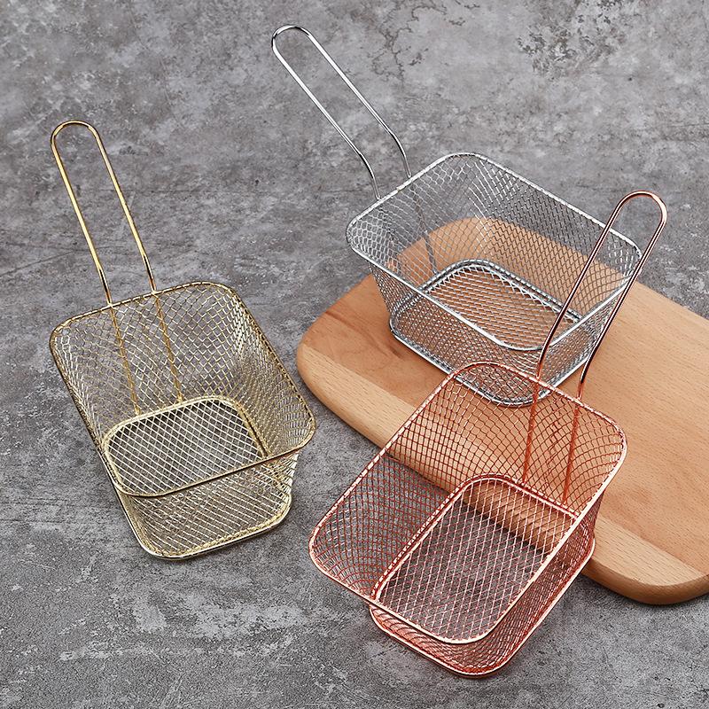 large size Fryers Basket Net Mesh Fries Chip Kitchen Tool Stainless Steel Fryer Home French Fries Baskets Strainer
