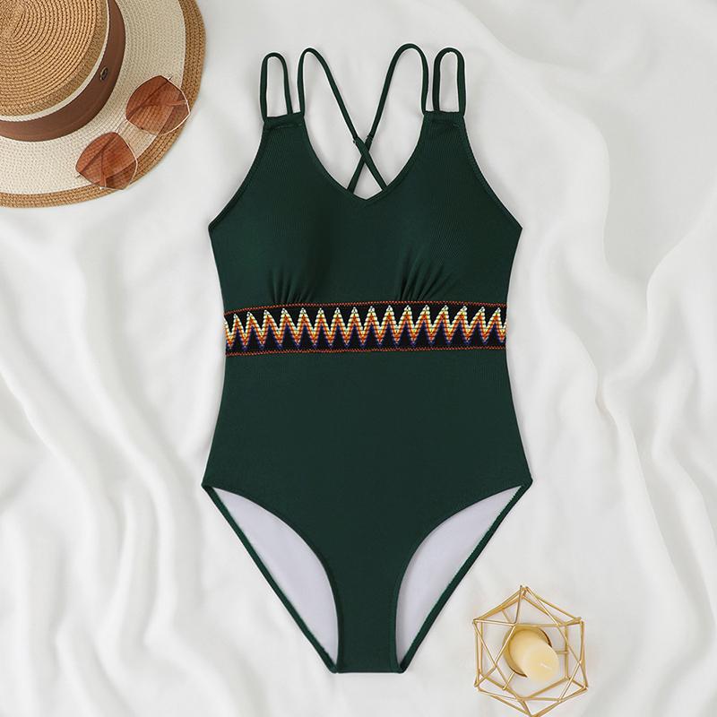 

Сексуальный купальник с высоким вырезом, цельный, однотонный, купальник для женщин, купальщиц, для плавания, купальный костюм, женская пляжная одежда XL зелёный