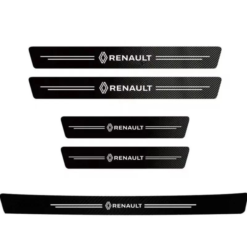 Hub Caps For Renault Megane 2 3 4 Twingo Clio Talisman Captur Kwid 1/4/5Pcs Carbon Fiber Leather Car Door Protection Strip Stick