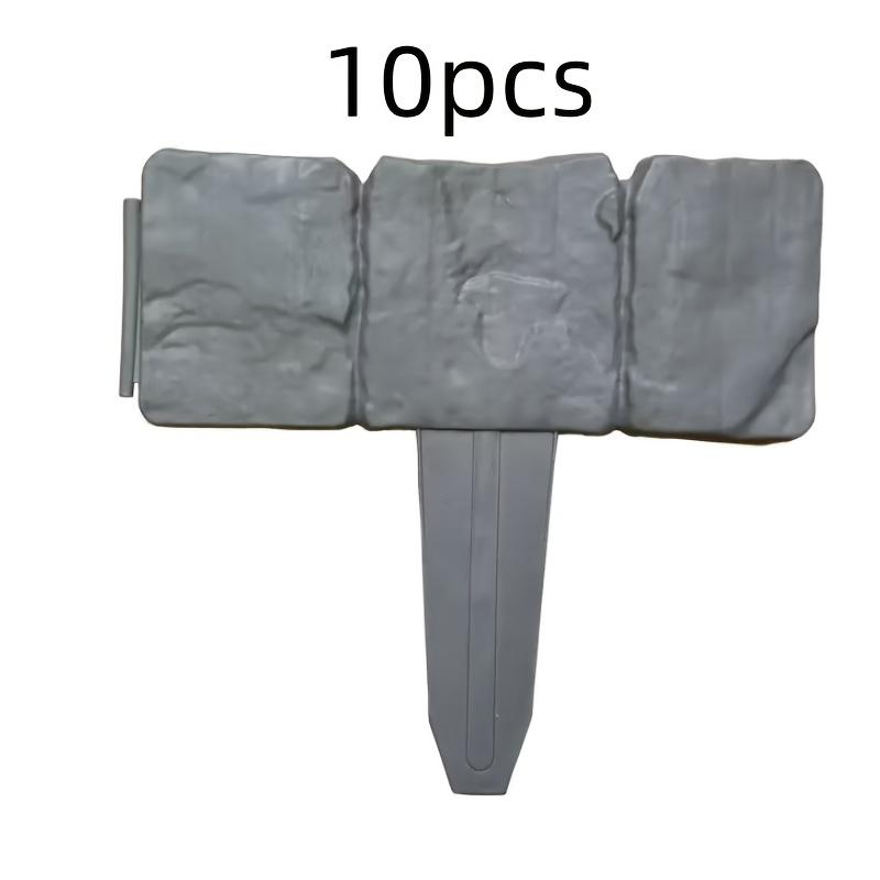 

10 шт. ограждений для садового ландшафта для двора, газона, патио, декоративное пластиковое ограждение, простое в установке украшение для забора серый