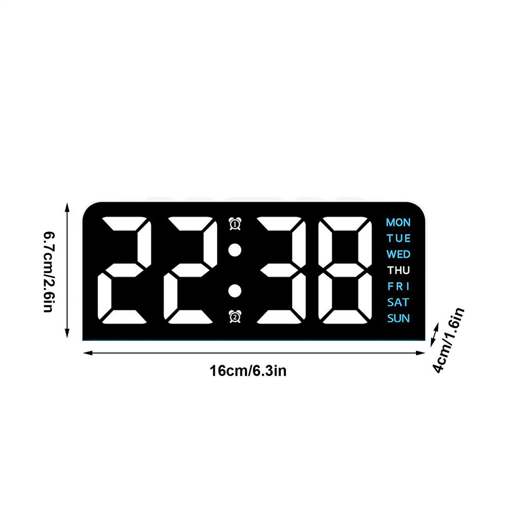 

1Pcs Digital LED Alarm Clock With Week Display Dual Alarms Snooze Function Night Light Mode For Bedroom Desk Table