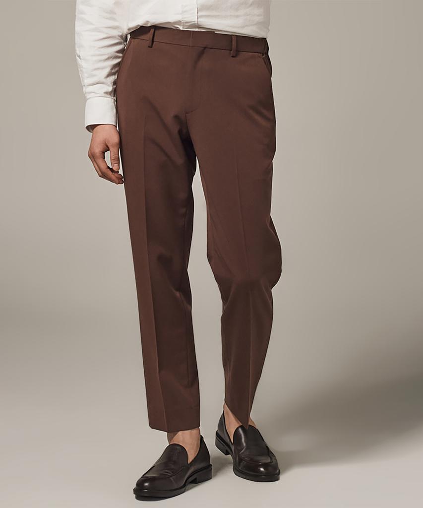 TRADCLUB Side Banding Crop Brushed Tapered Slacks (Type B)