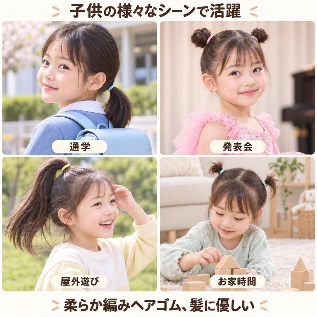 GFUN Kids Hair Ties, 100-Pack, 3cm Diameter, Soft Cloth Fabric, Gentle for Fine Hair