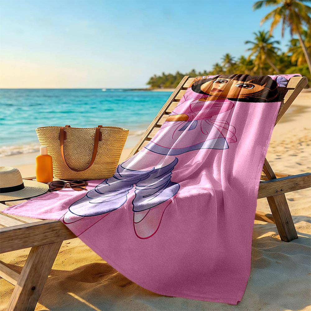 Dora Explorer Beach Towel Super Soft & Absorbent Comfortable Lightweight