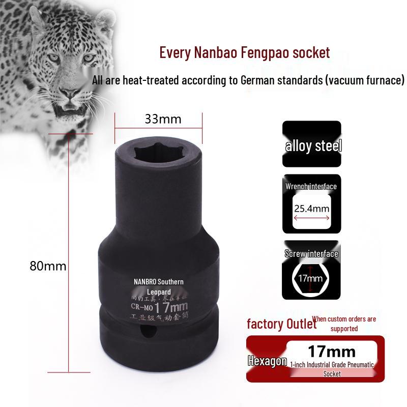Industrial Grade Heavy Duty 1-Inch Pneumatic Hex Socket for Truck Tires