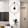 23.6in Classical Large Decorative Wall Clock with Pendulum,Modern Non-Ticking Silent Metal Wall Clocks for Living Room Low Noise