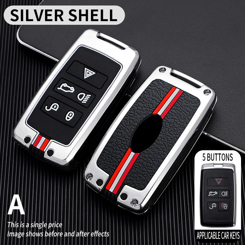 5 Bottons Metal Car Key Cover Case Shell for Land Rover Evoque Discovery 4 Evoque for Jaguar F-Pace F-Type XE XF XJ Freelander