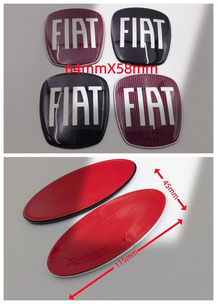 AAANW1 Fiat forFord 115X45mm Car Front Hood Grille Emblem Bonnet Rear Trunk Badge Car Front Hood Emblem Bonnet Badge Rear Trunk Badge