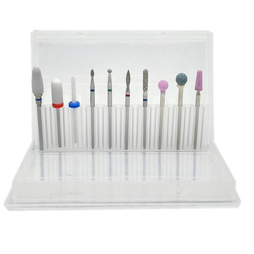 10pcs Manicure Ceramic Nail Drill Bits Set Removing Gel Varnish Drill Manicure Machine Pedicure Nail Bits for Electric Drill