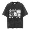 Anime Baki The Grappler Washed Tshirt Hanma Yujiro Gym Short Sleeve Tshirts Men Oversized Cotton Casual Tee Shirts Streetwear