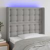 VidaXL LED Headboard Bedroom Furniture Single Bed Accessory Headboard Interior Light Grey 3124456