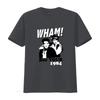 Wham 1984 Big Tour Print Dark Grey T Shirt for Men Fashion Retro Band Design vintage Washed Soft streetwear fashion Slightly