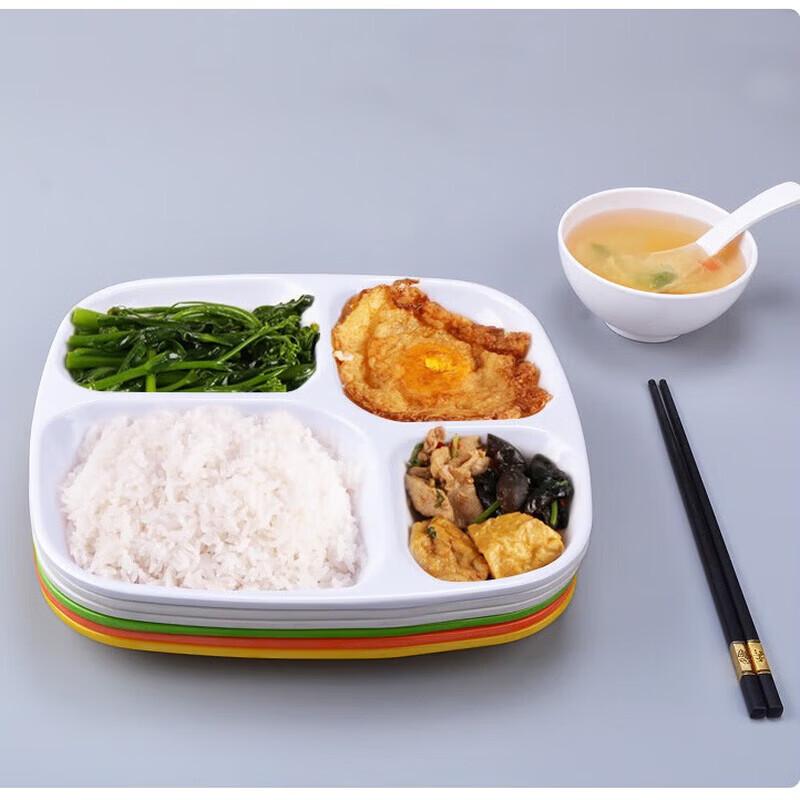 Commercial Melamine 4-Compartment Food Tray