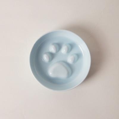 Ceramic Cat Food Water Bowl Anti-flip Non-Slip Cat Slow Food Bowl Multifunction with Acrylic Stand Pet Feeder Bowl Pet Supplies