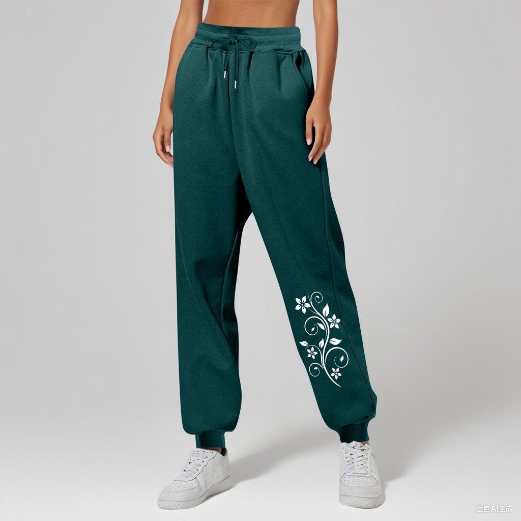 Ladies' Printed Unisex Casual Pocket Drawstring  Pants