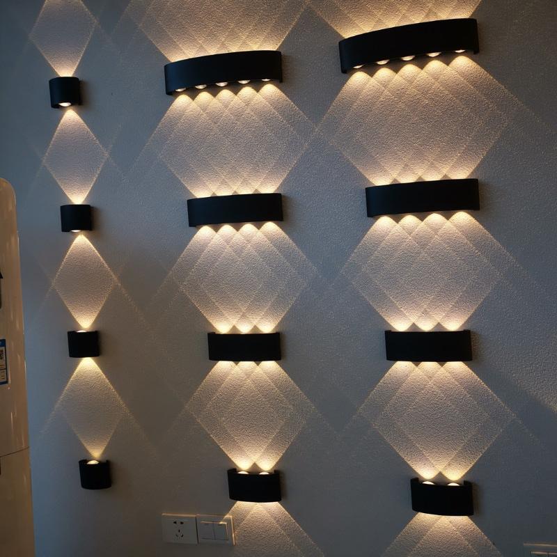 Up Down LED Wall Sconce Modern Black Wall Mount Light 1PC for Indoor Outdoor Home Hotel Hallway Decoration