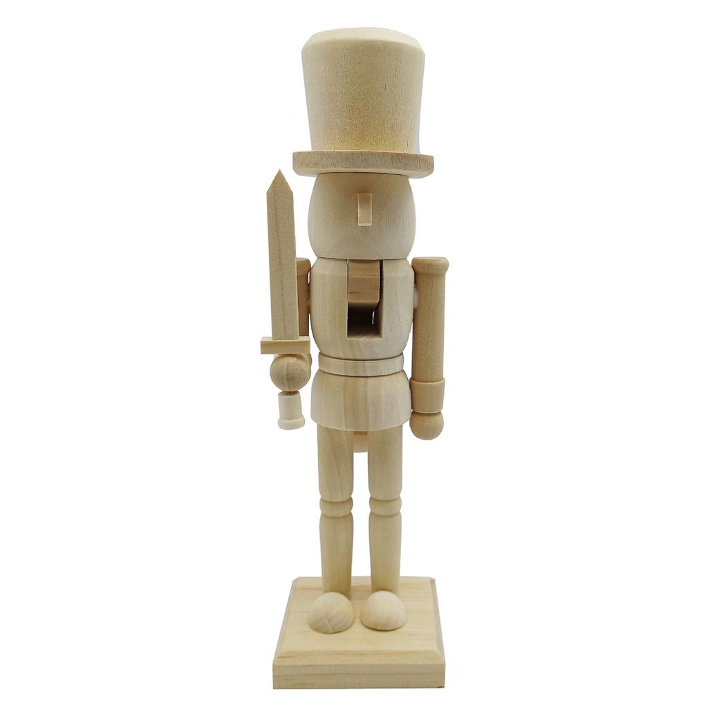 Wooden Nutcracker Unpainted Paint Your Own Nutcracker Figures Wood Nutcracker Unfinished with Paint Kit for Kids Adults All Ages