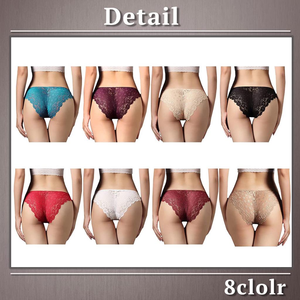 ONE LIMITATION Floral Lace Sexy Embroidered PT009 Women's Panties, Underwear, Lingerie, (Blue)