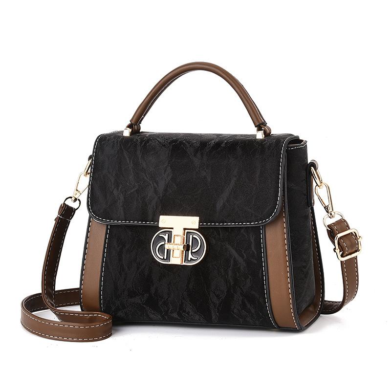 Chinese Style Bag Women's 2025 New Versatile Small Square Bag Contrasting Color Fashion Shoulder Messenger Bag Handbag Women's Bag Tide