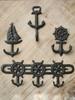 Cast Iron Hooks Sailboats Retro Make Old Double Hook Wall Mounted Home Furnishings Garden Balcony Corridor Wall Hooks Decorate
