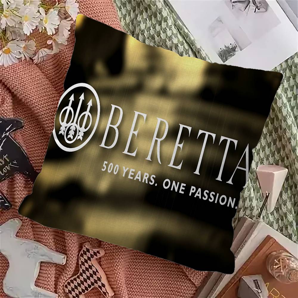 

Gun B-Beretta logo Personalized Pillow Dust Cover Bedroom Kids Party Decoration Pillowcase Birthday Children Gift 12x12Inch