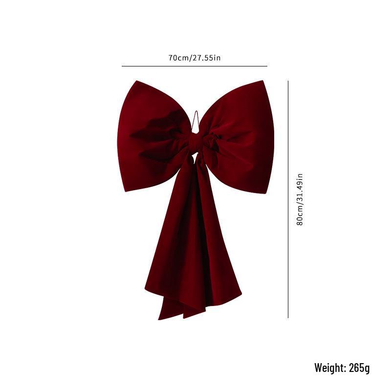 Extra Large Burgundy Velvet Christmas Bow for Tree & Window Decoration