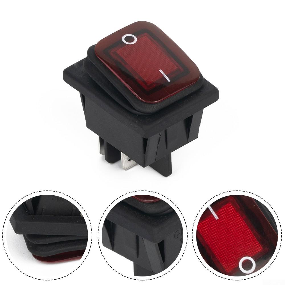 Rectangle Rocker Switch Red 20A 250VAC Illuminated