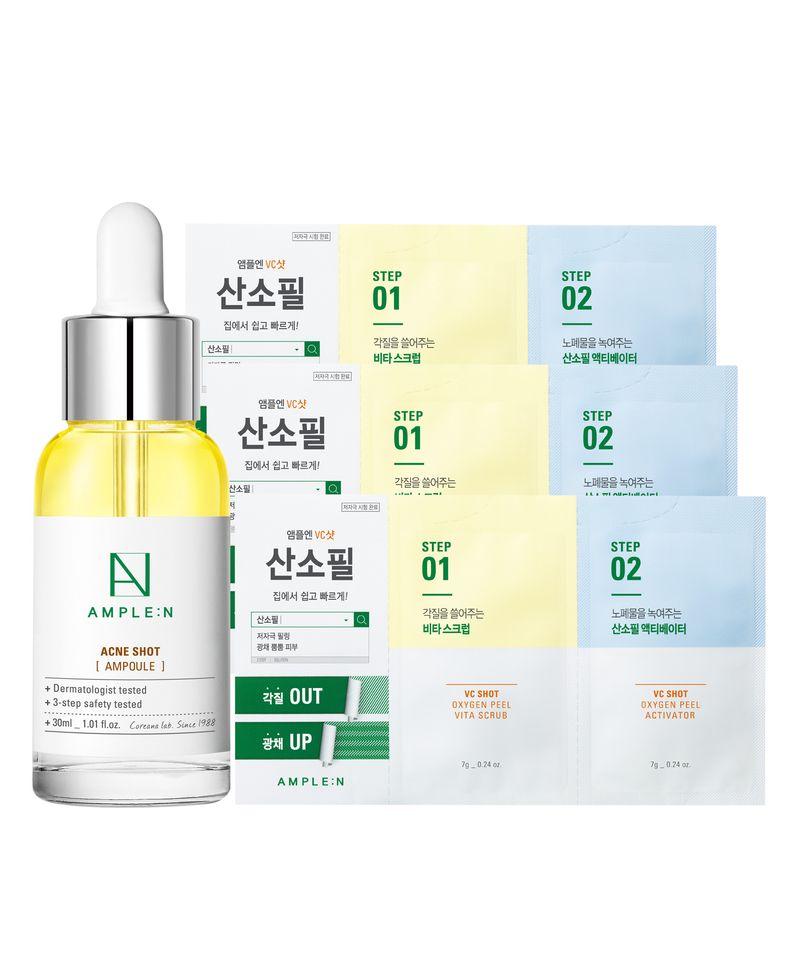 Acne Shot Ampoule 30ml + VC Shot Oxygen Peel 3 Sheets