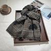 Women's Heart Plaid Cashmere-Feel Scarf: Thick, Warm, Versatile Shawl for Autumn & Winter