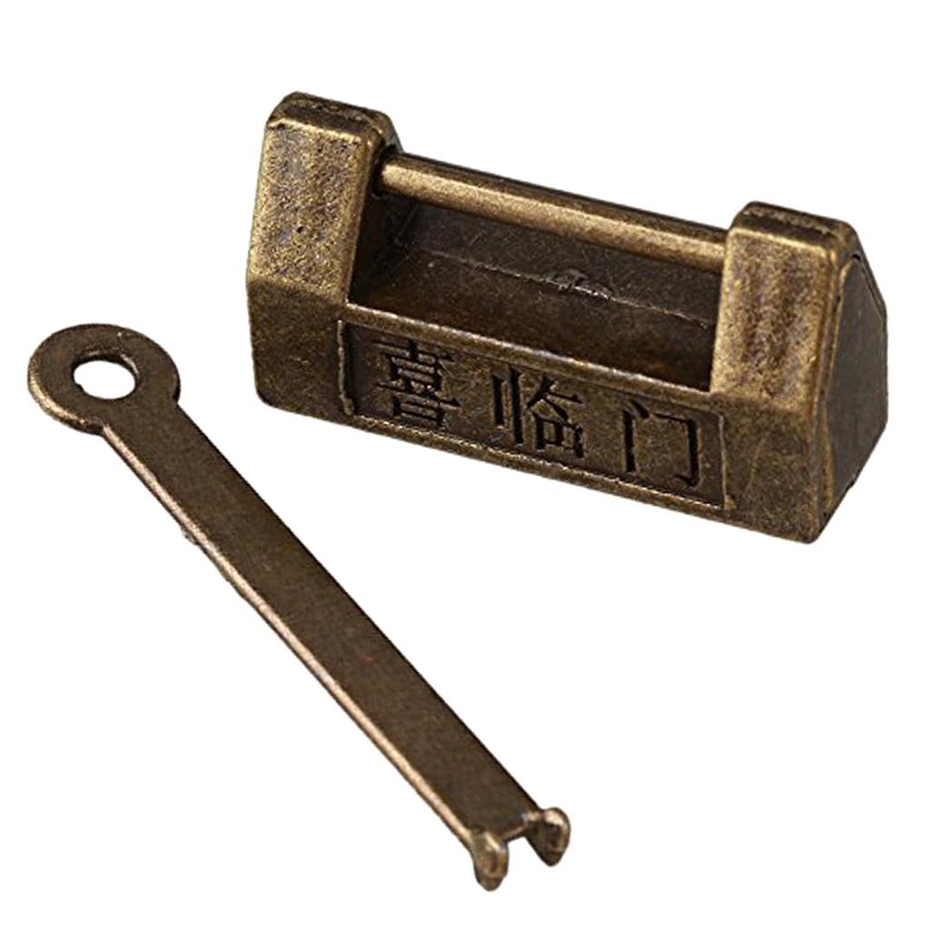 

Vintage Padlock Bronzy Zinc Alloy Key Padlock Small Padlocks for Jewelry Box Antique Lock белый