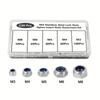 230pcs Grade A Stainless Steel Lock Nut Set with Nylon Inserts, Fully Threaded, Right Hand Thread, Anti-Loosening Design