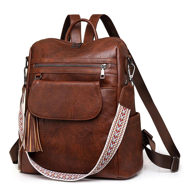 Ladies' Backpack, Large-capacity Retro Dual-purpose Single-shoulder Crossbody Bag, Casual Ladies' Backpack