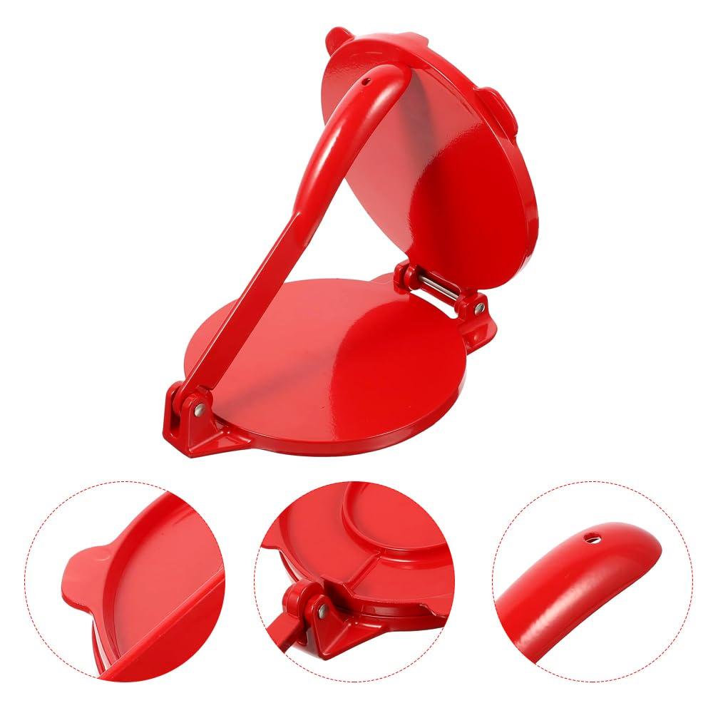 Tortilla Press Tortilla Maker Homemade Tortilla Pie Heat-Resistant Dish Heavy Duty Corn Tortilla Press Kitchen Gadget Baking Kitchen Cafe Use (Red)
