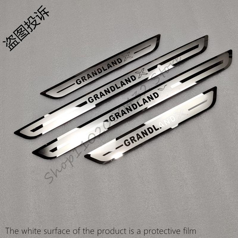 srwnd9 for  Vauxhall Opel Grandland X Car styling Stainless Steel Door Sill Scuff Plate Guards Threshold Pedal Styling Trim
