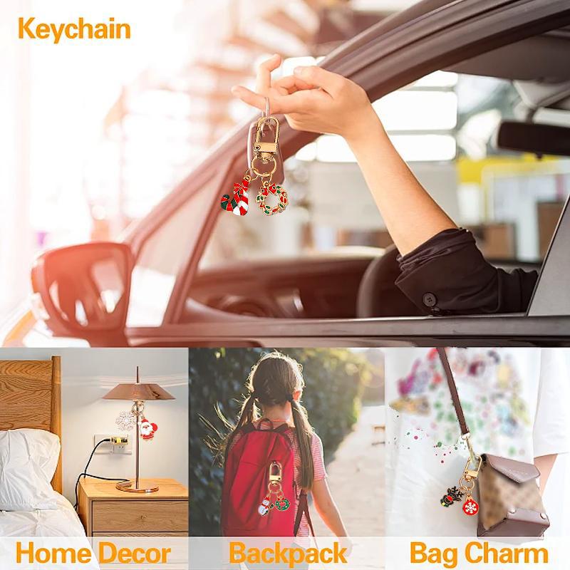 1PC And Tree Charms Xmas Bell Wallet Decorative Clip for Keys Bag Pendants Enamel Party Multiple Options Available