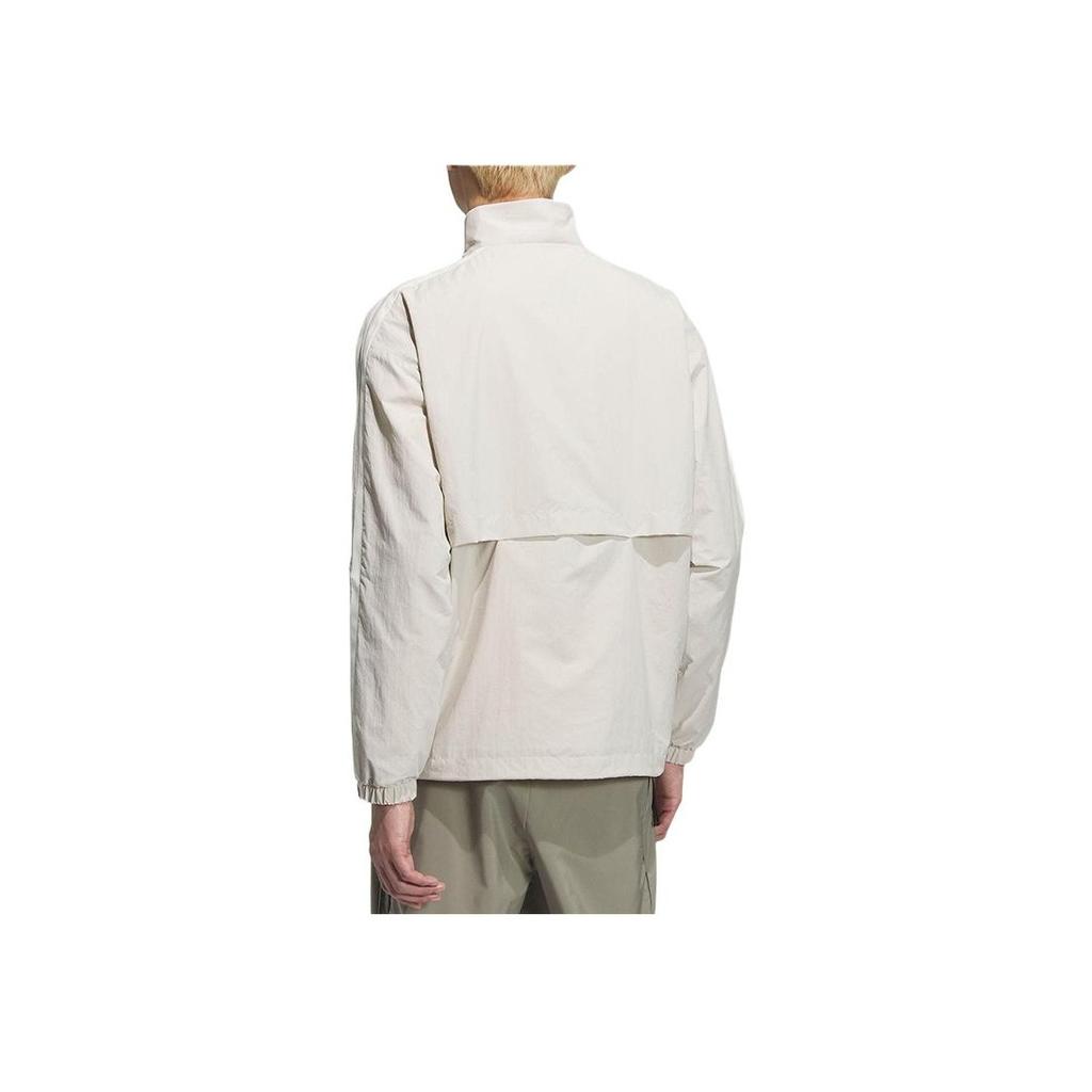 Adidas Sports Lifestyle Series Casual Striped Zipper Long Sleeve Jacket Men Jackets Beige KC3894