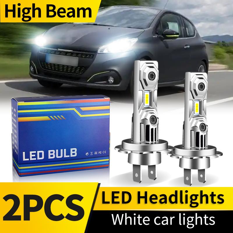 2PCS LED Headlight Bulb Kit H7 High Low Beam H11 Fog Lights 6000K White Bulbs Bright Lamp Canbus For Peugeot 208 GT 2014-2017