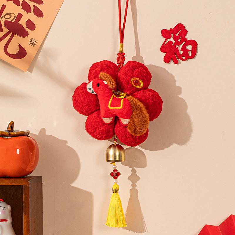 2026 Year Of The Horse  Year Decor Pendant Plush Living Room Joyful Atmosphere Decor Spring Festival Entrance Door Hanging