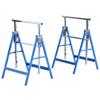 2-Piece Set Work Trestle, Load Capacity up to 200 kg, Foldable, Sawhorse, Height-Adjustable 80-130 cm, Scaffold Trestle Made of Steel